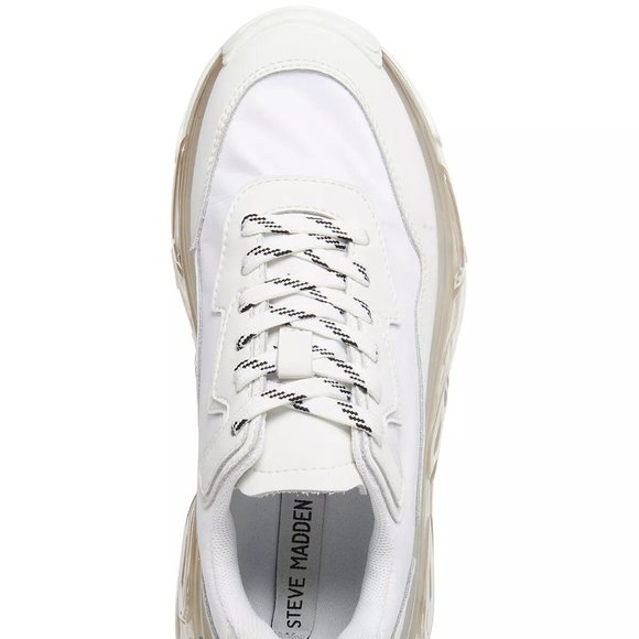 Steve Madden Blatant White Chunky Air Sneakers Shoes Flats Multi Size New - Picture 3 of 7